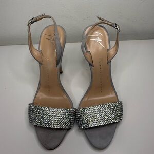Giuseppe Zanotti sling back crystal suede
